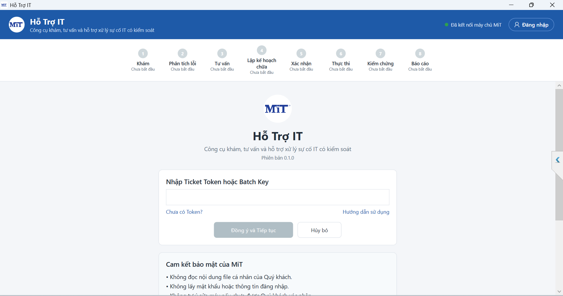 Giao diện Desktop App Hỗ Trợ IT